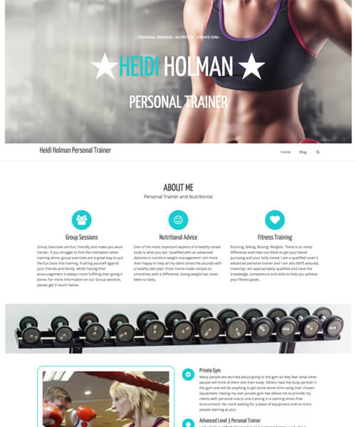 Heidi Holman PT Web Design Example