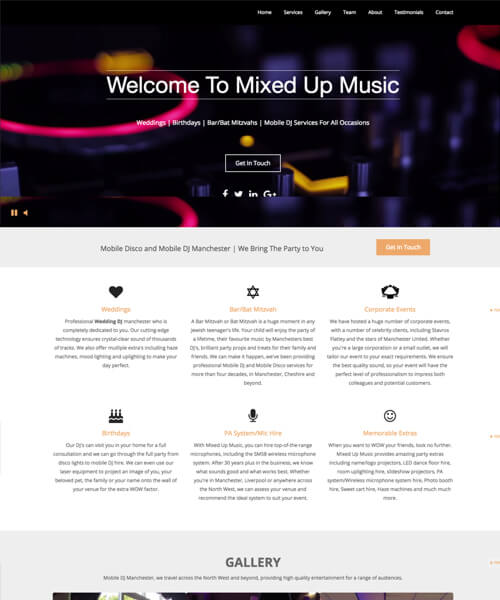 Mixed Up Music Web Design Example
